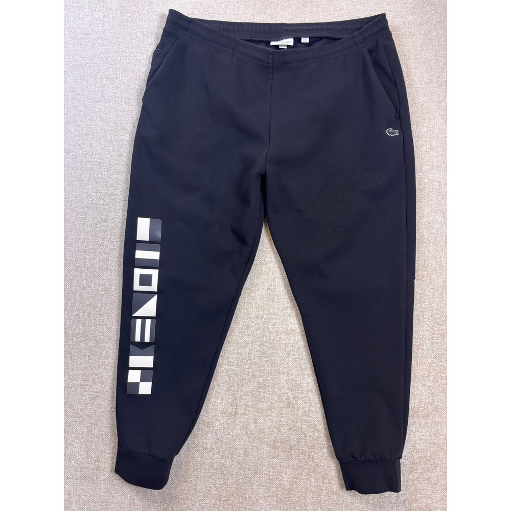 Lacoste Mens Slim Fit Joggers Black Graphic Logo Sweatpants XXL FR 7